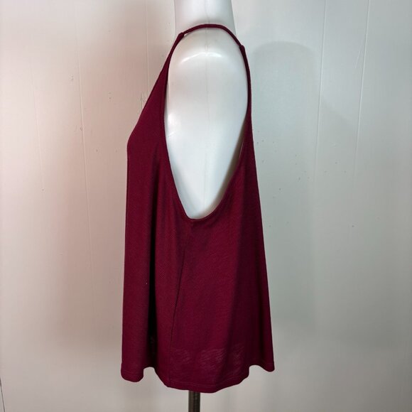 Intimately Free People Swing Tank Top Medium Burgundy V-Neck Cropped Low-Back - Picture 4 of 8